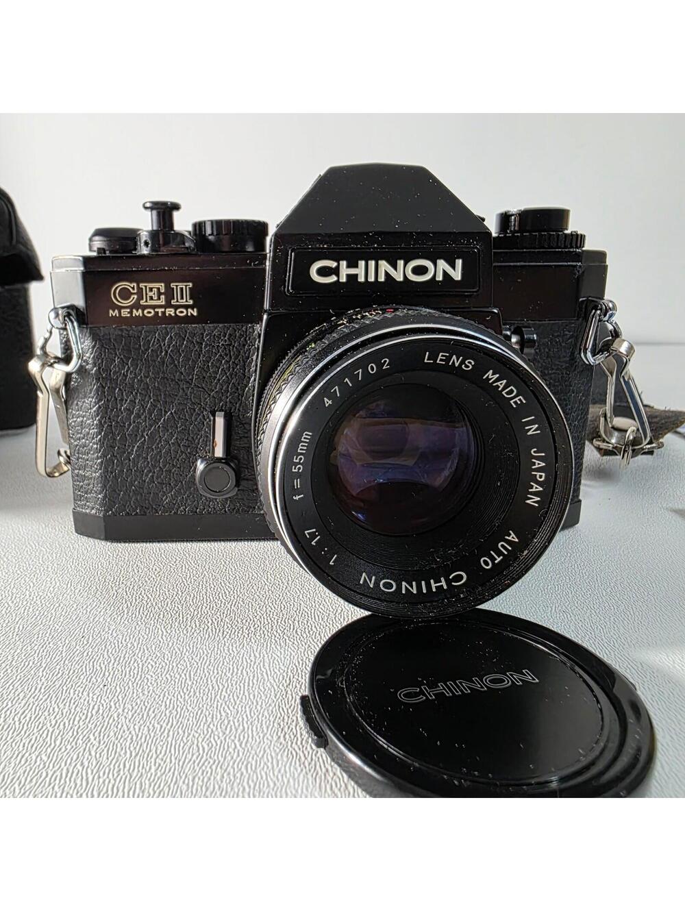 1976 CHINON CE II MEMOTRON M42 CAMERA WITH 55MM F1.7 LENS WORKS READ